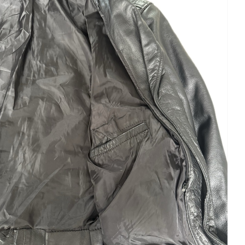 Women’s Black Genuine Leather Moto Jacket 4XL – Oversized Biker Motorcycle Style - Picture 12 of 13